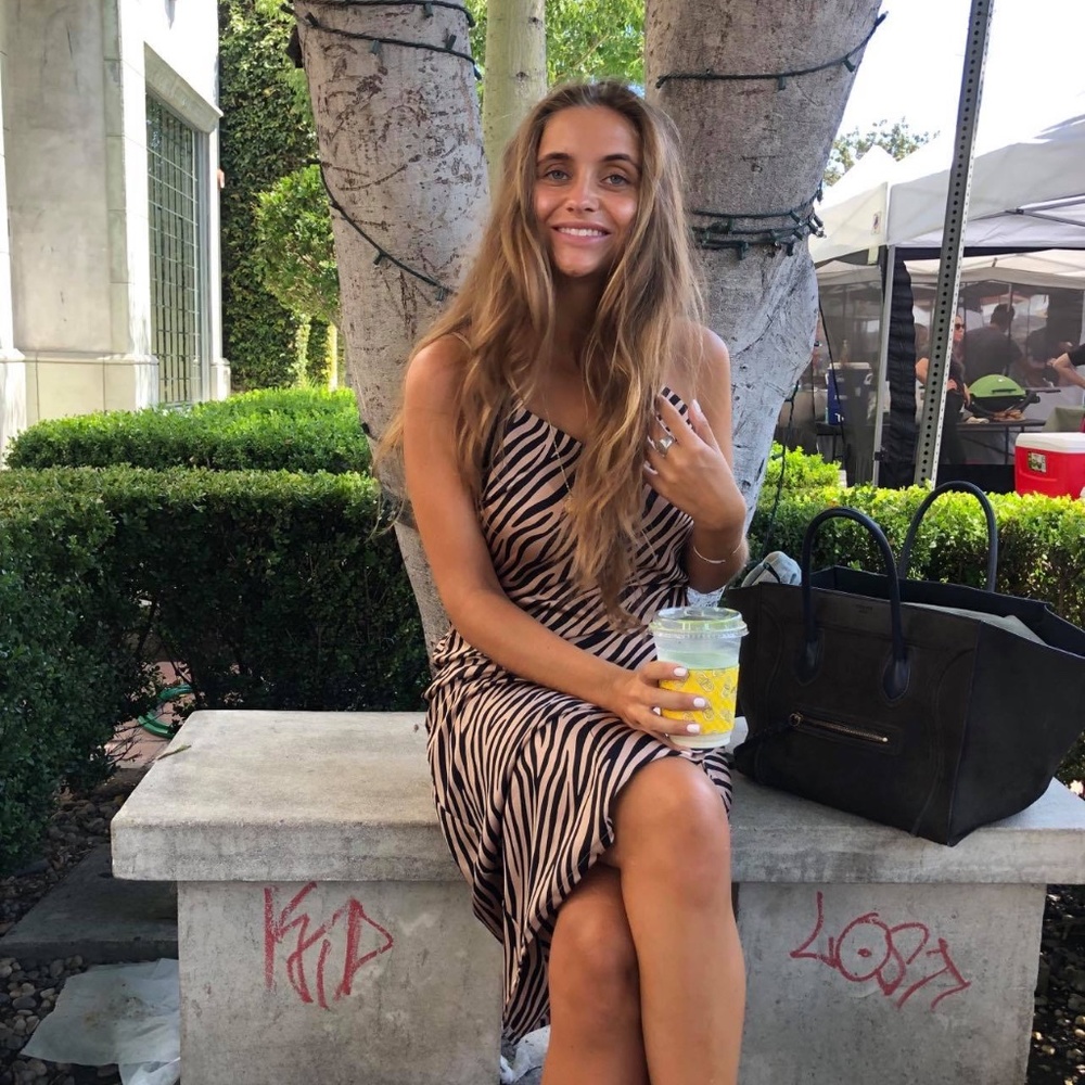 Zebra satin midi slip dress